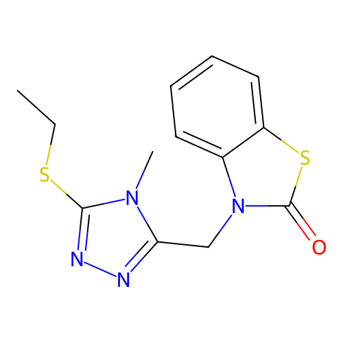 3-[(5-Ethylsulfanyl-4-methyl-1,2,4-triazol-3-yl)methyl]-1,3-benzothiazol-2-one structure