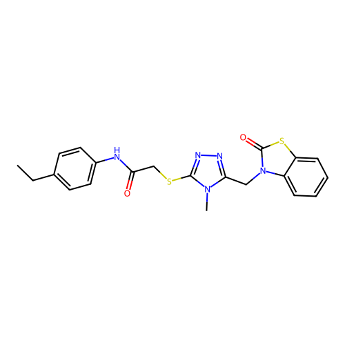 N-(4-ethylphenyl)-2-((4-methyl-5-((2-oxobenzo[d]thiazol-3(2H)-yl)methyl)-4H-1,2,4-triazol-3-yl)thio)acetamide structure