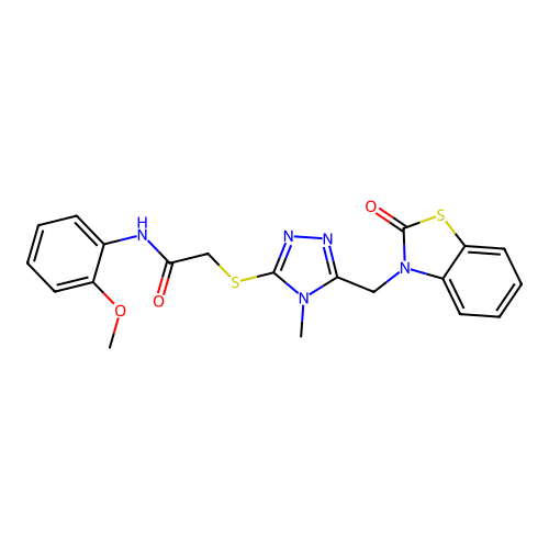 N-(2-methoxyphenyl)-2-((4-methyl-5-((2-oxobenzo[d]thiazol-3(2H)-yl)methyl)-4H-1,2,4-triazol-3-yl)thio)acetamide structure