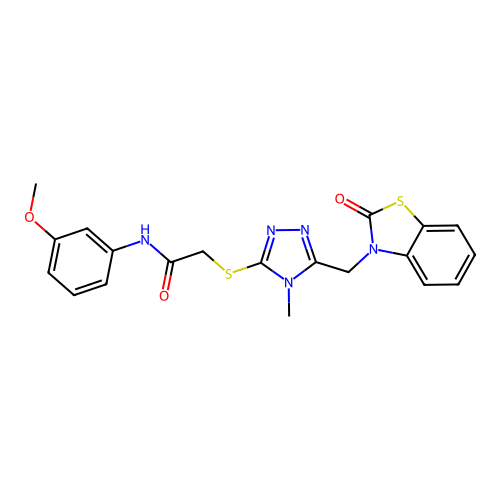 N-(3-methoxyphenyl)-2-((4-methyl-5-((2-oxobenzo[d]thiazol-3(2H)-yl)methyl)-4H-1,2,4-triazol-3-yl)thio)acetamide structure
