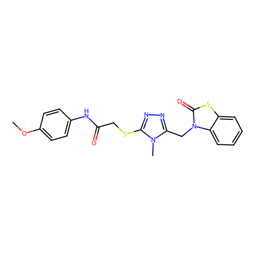 N-(4-methoxyphenyl)-2-((4-methyl-5-((2-oxobenzo[d]thiazol-3(2H)-yl)methyl)-4H-1,2,4-triazol-3-yl)thio)acetamide structure