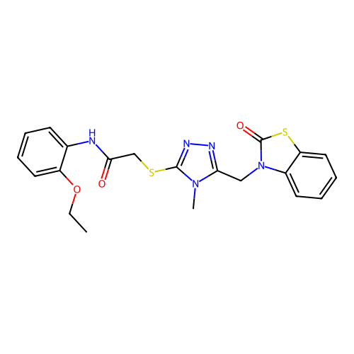 N-(2-ethoxyphenyl)-2-((4-methyl-5-((2-oxobenzo[d]thiazol-3(2H)-yl)methyl)-4H-1,2,4-triazol-3-yl)thio)acetamide structure