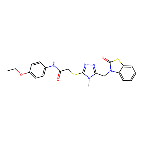 N-(4-ethoxyphenyl)-2-((4-methyl-5-((2-oxobenzo[d]thiazol-3(2H)-yl)methyl)-4H-1,2,4-triazol-3-yl)thio)acetamide structure