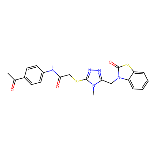 N-(4-acetylphenyl)-2-((4-methyl-5-((2-oxobenzo[d]thiazol-3(2H)-yl)methyl)-4H-1,2,4-triazol-3-yl)thio)acetamide structure