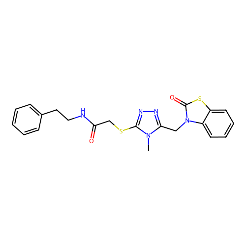 2-((4-methyl-5-((2-oxobenzo[d]thiazol-3(2H)-yl)methyl)-4H-1,2,4-triazol-3-yl)thio)-N-phenethylacetamide structure