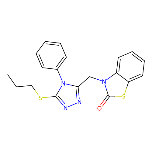 3-[[4-Phenyl-5-(propylthio)-1,2,4-triazol-3-yl]methyl]-1,3-benzothiazol-2-one structure