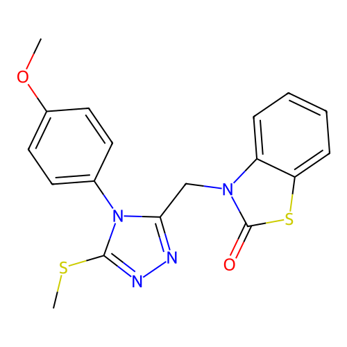 3-{[4-(4-methoxyphenyl)-5-(methylsulfanyl)-4H-1,2,4-triazol-3-yl]methyl}-2,3-dihydro-1,3-benzothiazol-2-one structure
