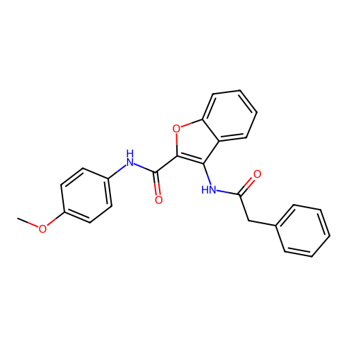 N-(4-methoxyphenyl)-3-(2-phenylacetamido)benzofuran-2-carboxamide structure