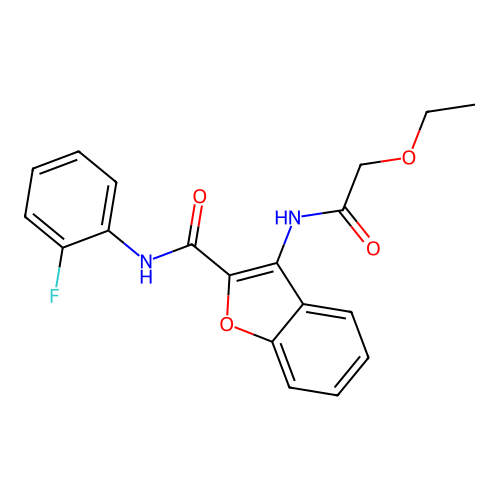 3-(2-ethoxyacetamido)-N-(2-fluorophenyl)benzofuran-2-carboxamide structure
