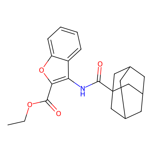 Ethyl 3-(adamantane-1-carbonylamino)-1-benzofuran-2-carboxylate structure