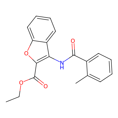 Ethyl 3-(2-methylbenzamido)benzofuran-2-carboxylate structure