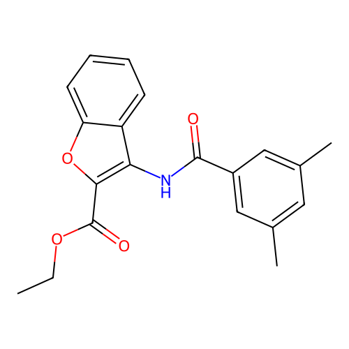 Ethyl 3-(3,5-dimethylbenzamido)benzofuran-2-carboxylate structure