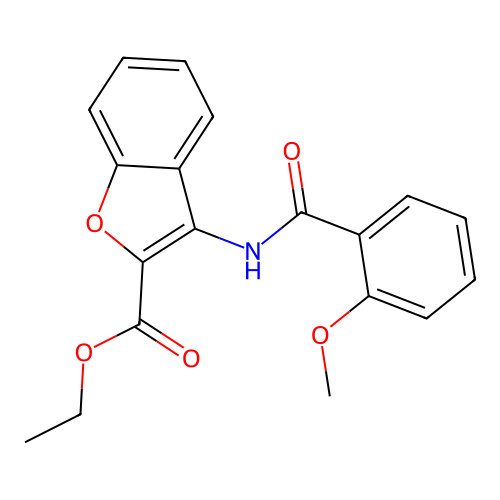 Ethyl 3-[(2-methoxybenzoyl)amino]-1-benzofuran-2-carboxylate structure
