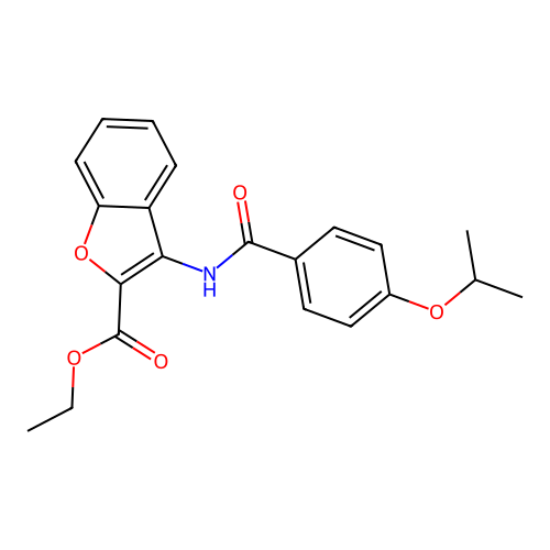 Ethyl 3-(4-isopropoxybenzamido)benzofuran-2-carboxylate structure