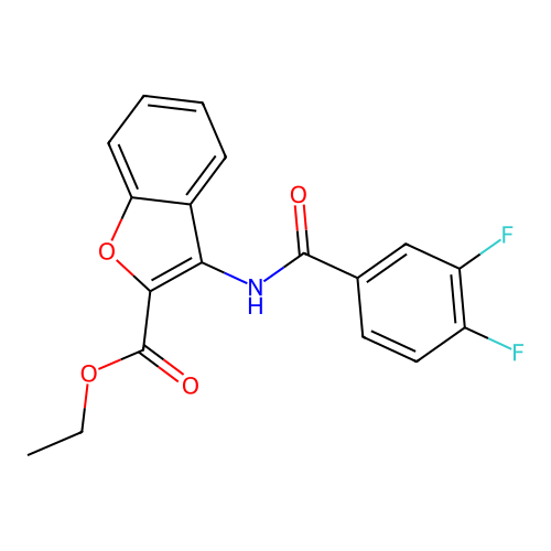 Ethyl 3-(3,4-difluorobenzamido)benzofuran-2-carboxylate structure