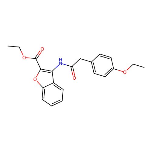 Ethyl 3-(2-(4-ethoxyphenyl)acetamido)benzofuran-2-carboxylate structure