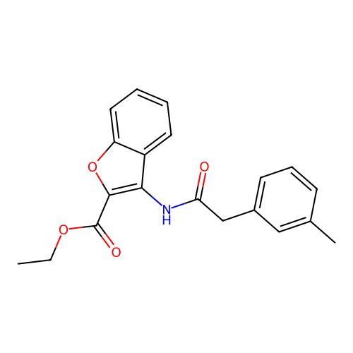 Ethyl 3-(2-(m-tolyl)acetamido)benzofuran-2-carboxylate structure