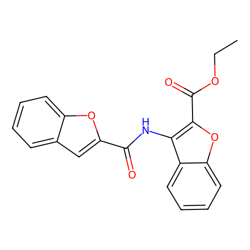 Ethyl 3-(benzofuran-2-carboxamido)benzofuran-2-carboxylate structure