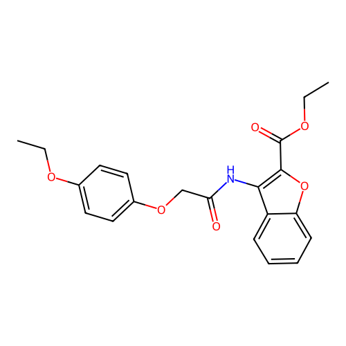 Ethyl 3-(2-(4-ethoxyphenoxy)acetamido)benzofuran-2-carboxylate structure