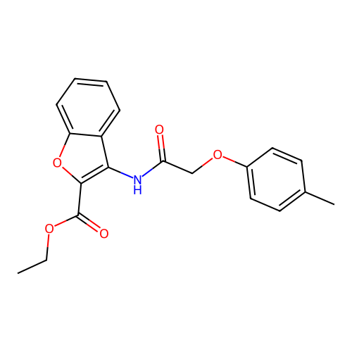 Ethyl 3-(2-(p-tolyloxy)acetamido)benzofuran-2-carboxylate structure