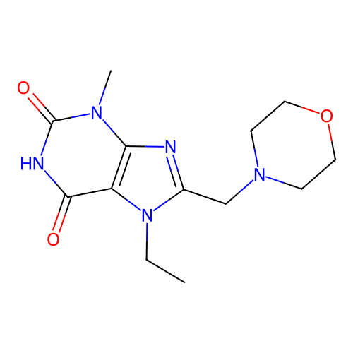 7-Ethyl-3-methyl-8-(morpholin-4-ylmethyl)purine-2,6-dione structure