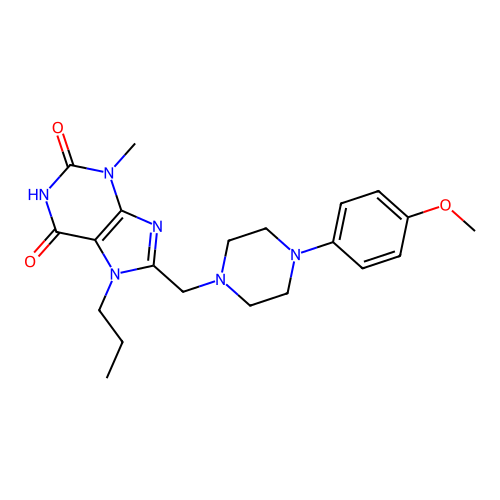8-[[4-(4-Methoxyphenyl)piperazin-1-yl]methyl]-3-methyl-7-propylpurine-2,6-dione structure