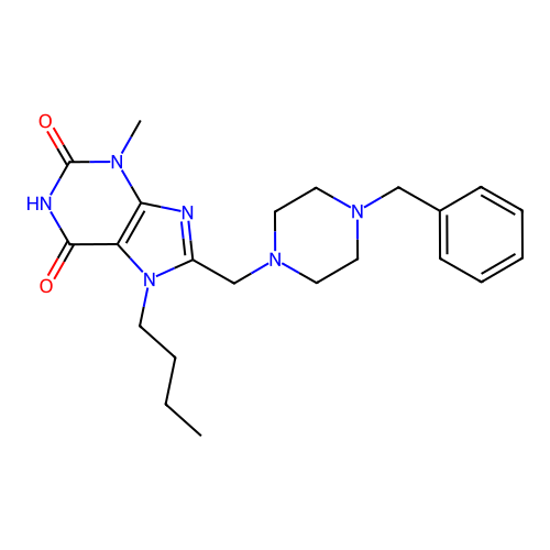 8-[(4-Benzylpiperazin-1-yl)methyl]-7-butyl-3-methylpurine-2,6-dione structure