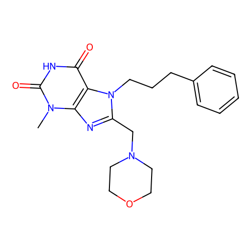 3-Methyl-8-(morpholin-4-ylmethyl)-7-(3-phenylpropyl)purine-2,6-dione structure
