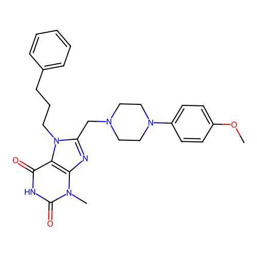 8-{[4-(4-methoxyphenyl)piperazin-1-yl]methyl}-3-methyl-7-(3-phenylpropyl)-2,3,6,7-tetrahydro-1H-purine-2,6-dione structure