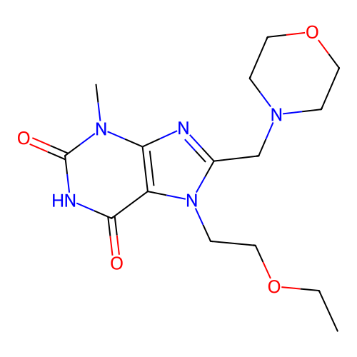 7-(2-Ethoxyethyl)-3-methyl-8-(morpholin-4-ylmethyl)purine-2,6-dione structure