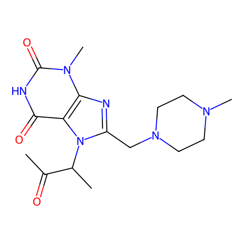 3-Methyl-8-[(4-methylpiperazin-1-yl)methyl]-7-(3-oxobutan-2-yl)purine-2,6-dione structure