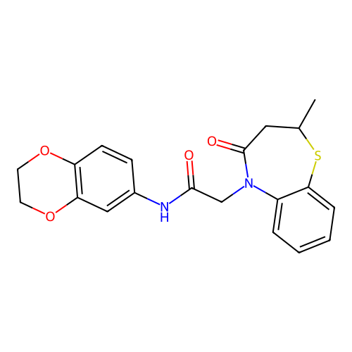 N-(2,3-dihydro-1,4-benzodioxin-6-yl)-2-(2-methyl-4-oxo-2,3,4,5-tetrahydro-1,5-benzothiazepin-5-yl)acetamide structure