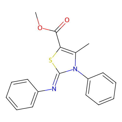 Methyl 4-methyl-3-phenyl-2-phenylimino-1,3-thiazole-5-carboxylate structure