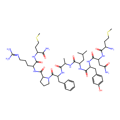 H-DL-Met-DL-Asn-DL-Tyr-DL-Leu-DL-Ala-DL-Phe-DL-Pro-DL-Arg-DL-Met-NH2 structure