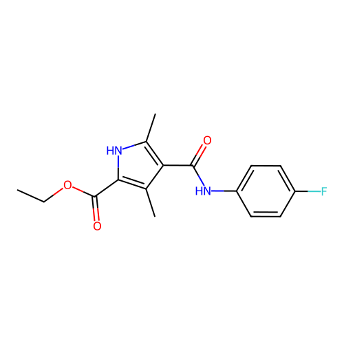 ethyl 4-[(4-fluorophenyl)carbamoyl]-3,5-dimethyl-1H-pyrrole-2-carboxylate structure