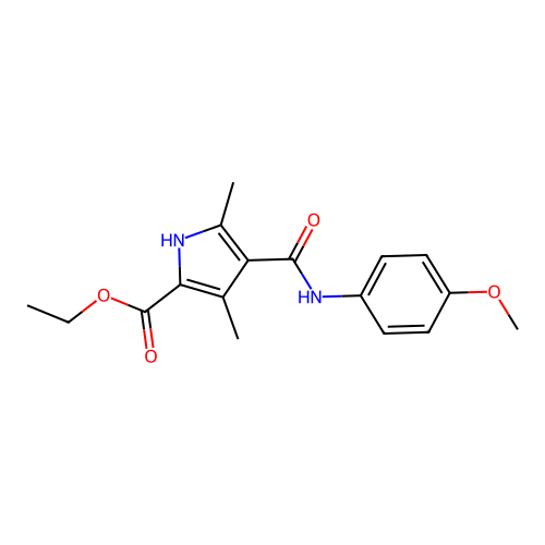 Ethyl 4-[(4-methoxyphenyl)carbamoyl]-3,5-dimethyl-1H-pyrrole-2-carboxylate structure