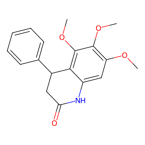 5,6,7-trimethoxy-4-phenyl-3,4-dihydroquinolin-2(1H)-one structure