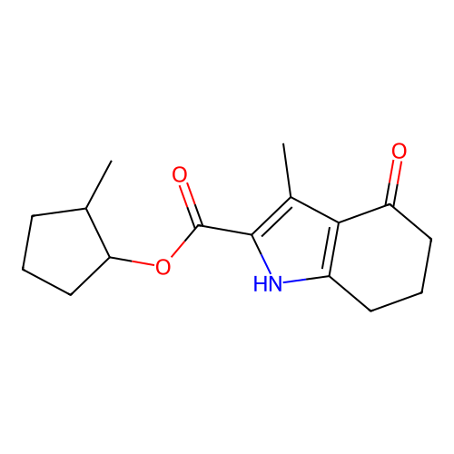 2-methylcyclopentyl 3-methyl-4-oxo-4,5,6,7-tetrahydro-1H-indole-2-carboxylate structure