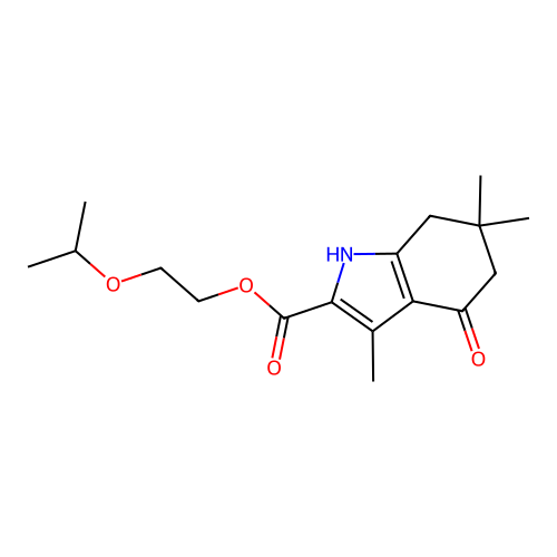 2-propan-2-yloxyethyl 3,6,6-trimethyl-4-oxo-5,7-dihydro-1H-indole-2-carboxylate structure
