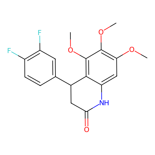 4-(3,4-difluorophenyl)-5,6,7-trimethoxy-3,4-dihydro-1H-quinolin-2-one structure