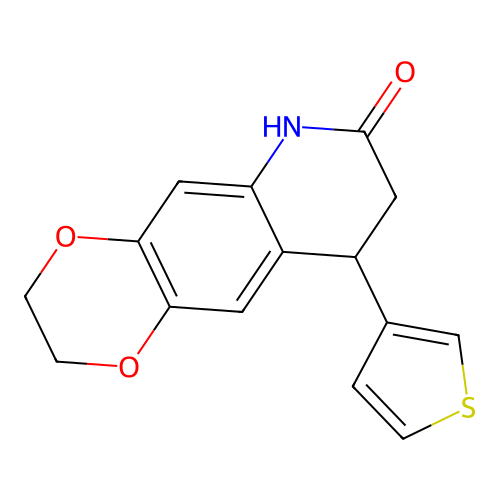 9-thiophen-3-yl-3,6,8,9-tetrahydro-2H-[1,4]dioxino[2,3-g]quinolin-7-one structure