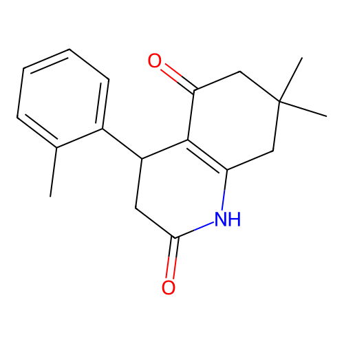 7,7-dimethyl-4-(2-methylphenyl)-3,4,6,8-tetrahydro-1H-quinoline-2,5-dione structure