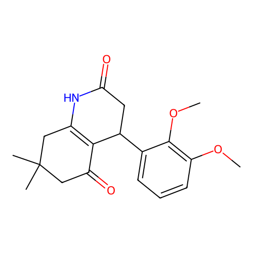 4-(2,3-dimethoxyphenyl)-7,7-dimethyl-3,4,6,8-tetrahydro-1H-quinoline-2,5-dione structure