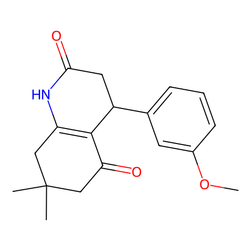 4-(3-methoxyphenyl)-7,7-dimethyl-3,4,6,8-tetrahydro-1H-quinoline-2,5-dione structure