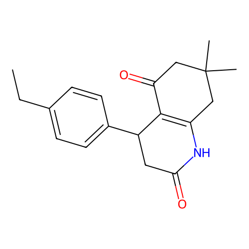 4-(4-ethylphenyl)-7,7-dimethyl-3,4,6,8-tetrahydro-1H-quinoline-2,5-dione structure
