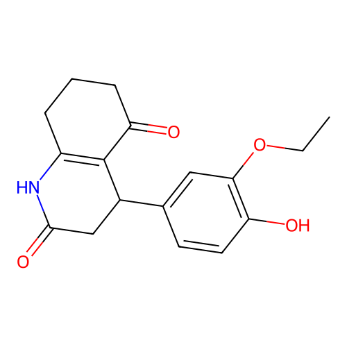 4-(3-Ethoxy-4-hydroxyphenyl)-1,3,4,6,7,8-hexahydroquinoline-2,5-dione structure