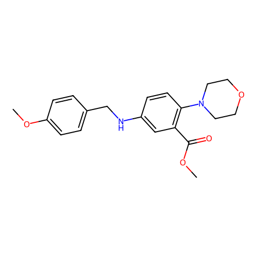 Methyl 5-[(4-methoxybenzyl)amino]-2-(4-morpholinyl)benzoate structure