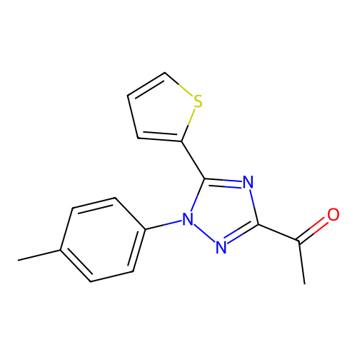 1-[1-(4-Methylphenyl)-5-thiophen-2-yl-1,2,4-triazol-3-yl]ethanone structure