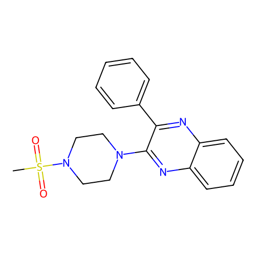 2-(4-Methylsulfonylpiperazin-1-yl)-3-phenylquinoxaline structure