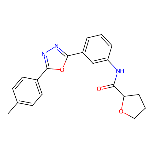 N-[3-[5-(4-methylphenyl)-1,3,4-oxadiazol-2-yl]phenyl]oxolane-2-carboxamide structure